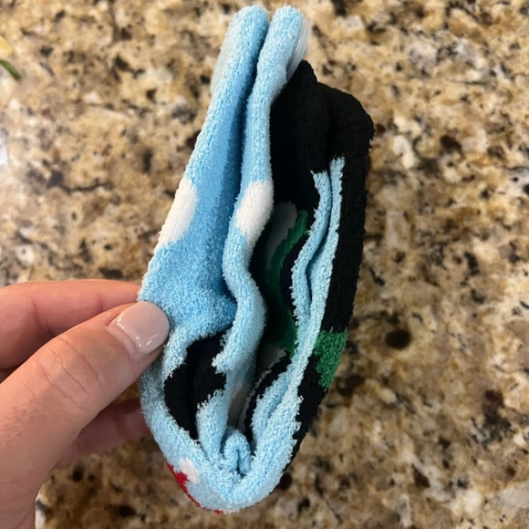 New - Mixit Crew Socks with a Holiday Penguin Design - Blue, Black, and White - Picture 4 of 5